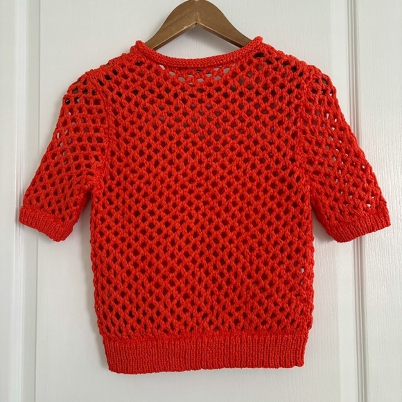 T Alexander Wang Crochet Top Small Orange - Picture 5 of 8